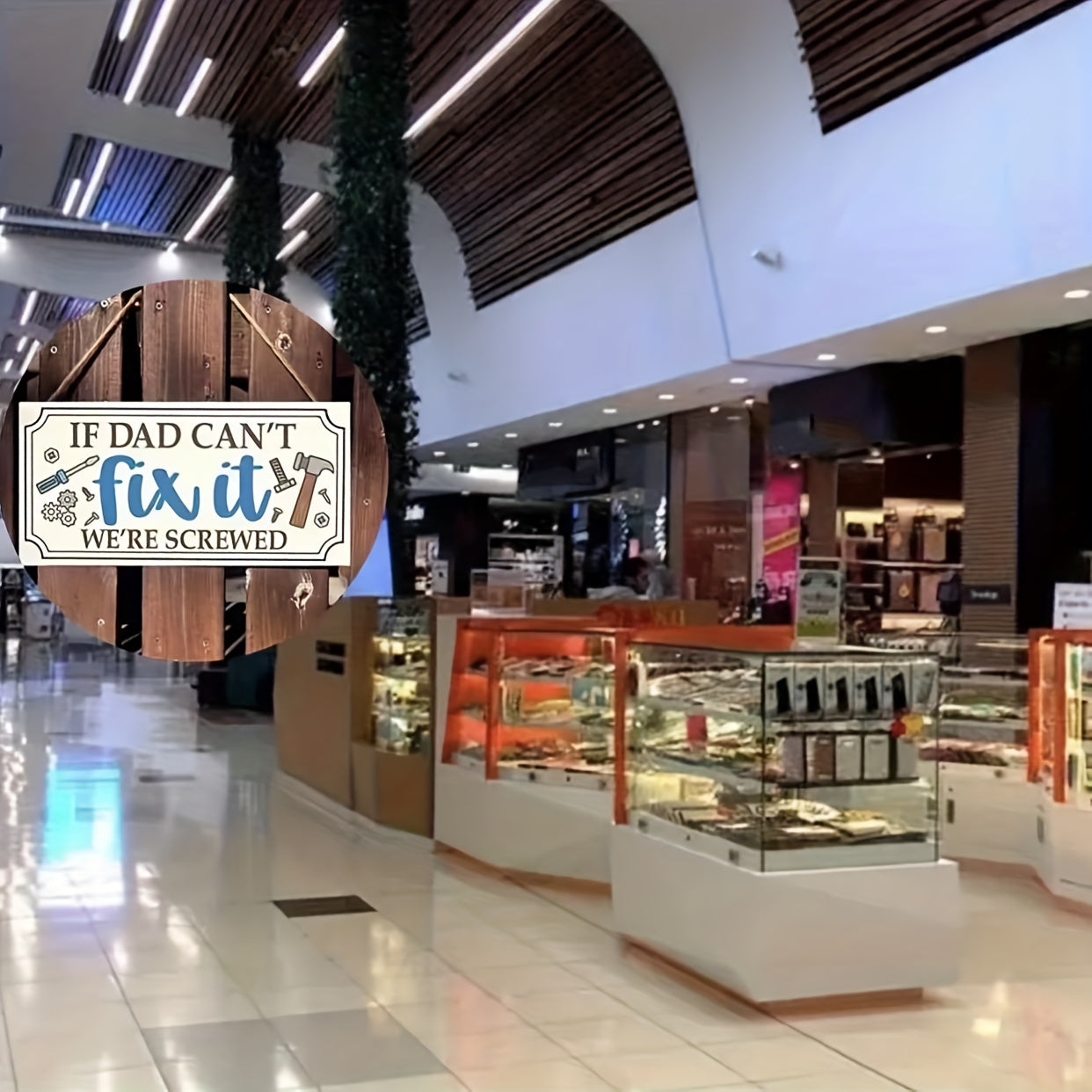 Targa da Parete Decorativa Divertente per Uomo – Regalo per Officina o Garage – Pannello Appeso "Se Papà Non Può Riparare, Siamo Fritti"