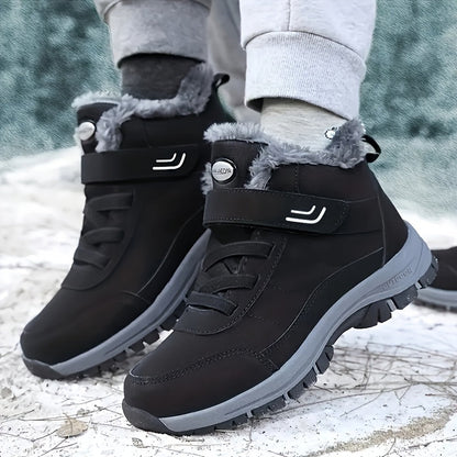 Chaussures montantes fourrées hiver avec semelle antidérapante et fermeture auto-agrippante
