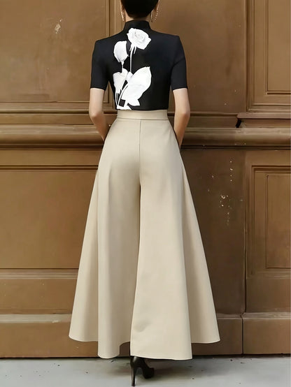 Weite Damenhose im eleganten Stil für formelle und alltägliche Anlässe  