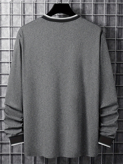 T-shirt Homme Manches Longues Col Rond Imprimé Chicago