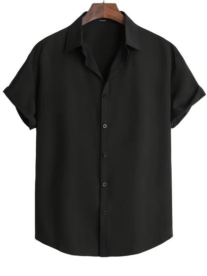 Casual kortærmet skjorte til mænd - elegant stil, ideel til sommeren