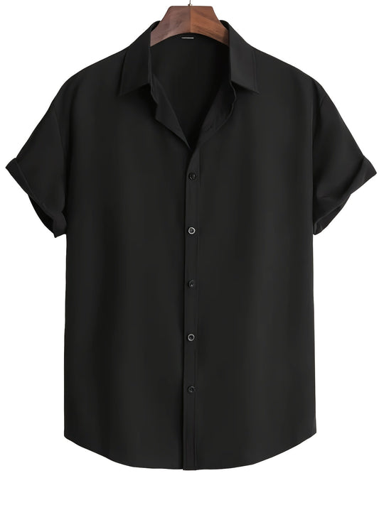 Casual kortærmet skjorte til mænd - elegant stil, ideel til sommeren