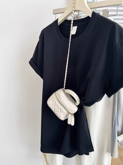 T-shirt basique à manches courtes style décontracté pour femme