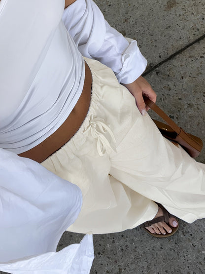 Pantalon large décontracté femme taille haute à jambes droites pour look urbain chic