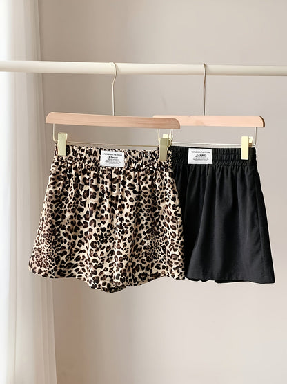 Shorts décontractés femme style léopard et uni parfaits pour l'été