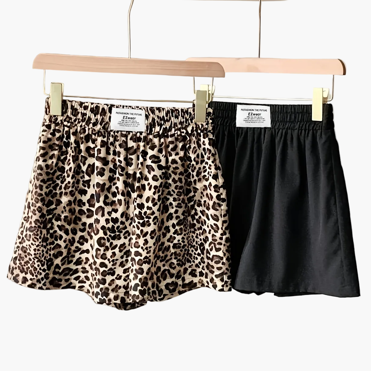 Shorts décontractés femme style léopard et uni parfaits pour l'été