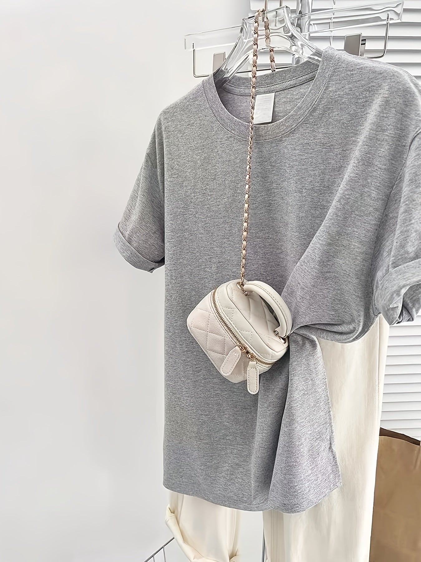 T-shirt basique à manches courtes style décontracté pour femme