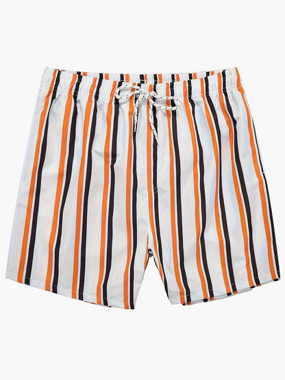 Short de bain homme à rayures style décontracté pour plage et piscine
