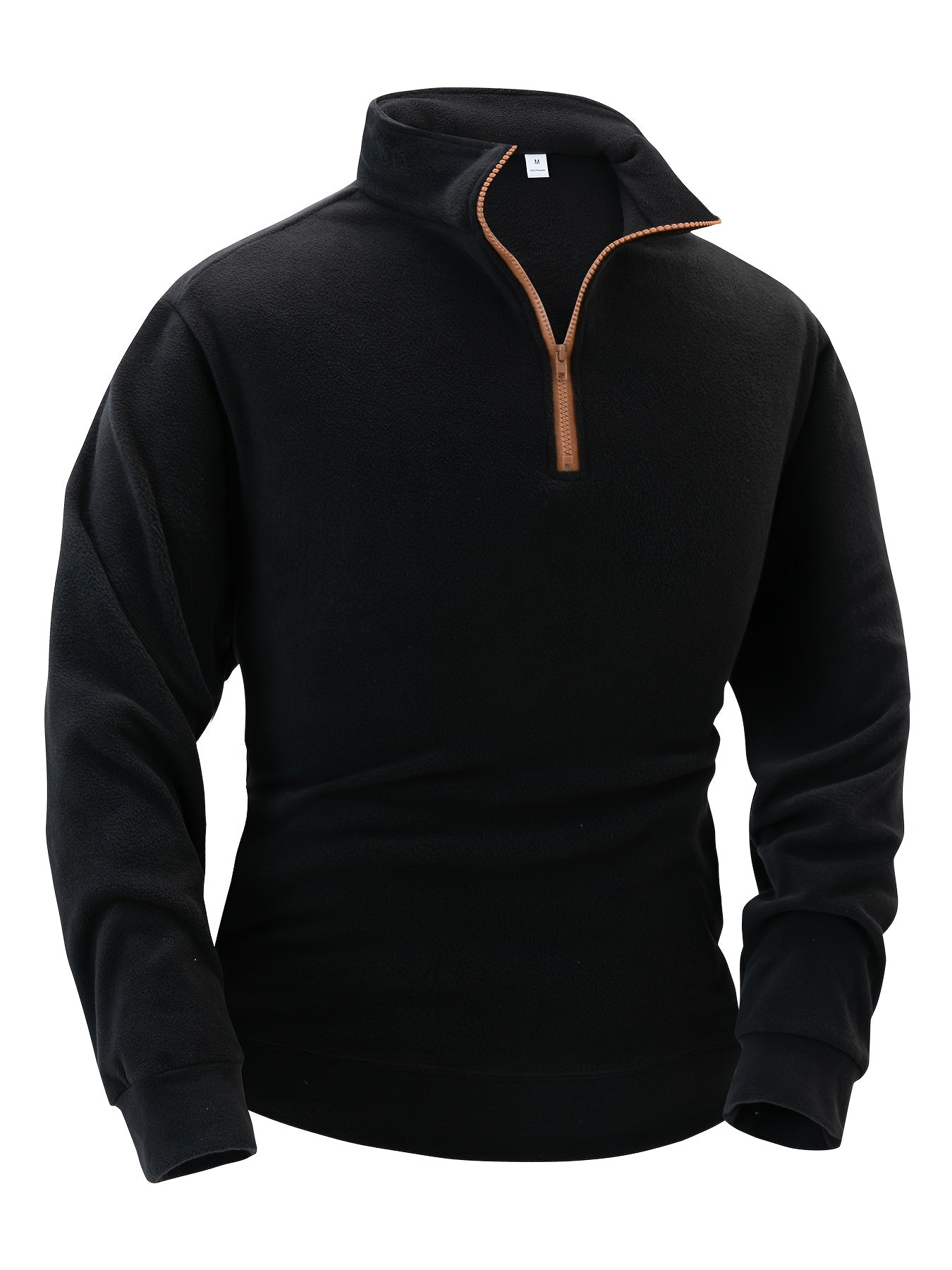 Polaire Homme Demi-Zip Col Montant Manches Longues Poches Latérales