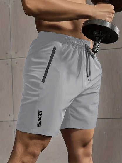 Short de sport pour homme style fitness avec poches zippées - Idéal entraînement et gym