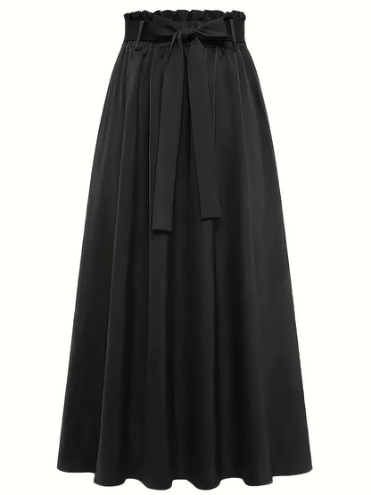 Jupe longue taille haute style paperbag femme élégante et décontractée