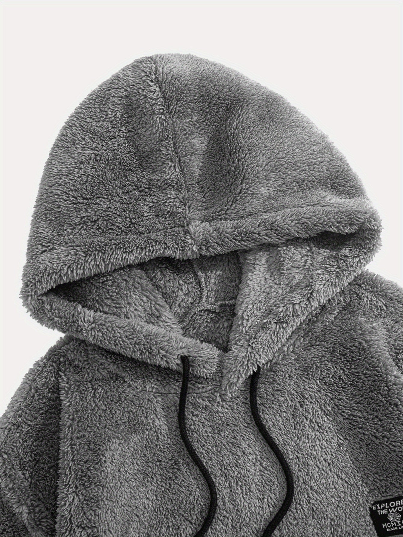 Sweat à Capuche Molletonné Chaud avec Cordon de Serrage et Poche Kangourou