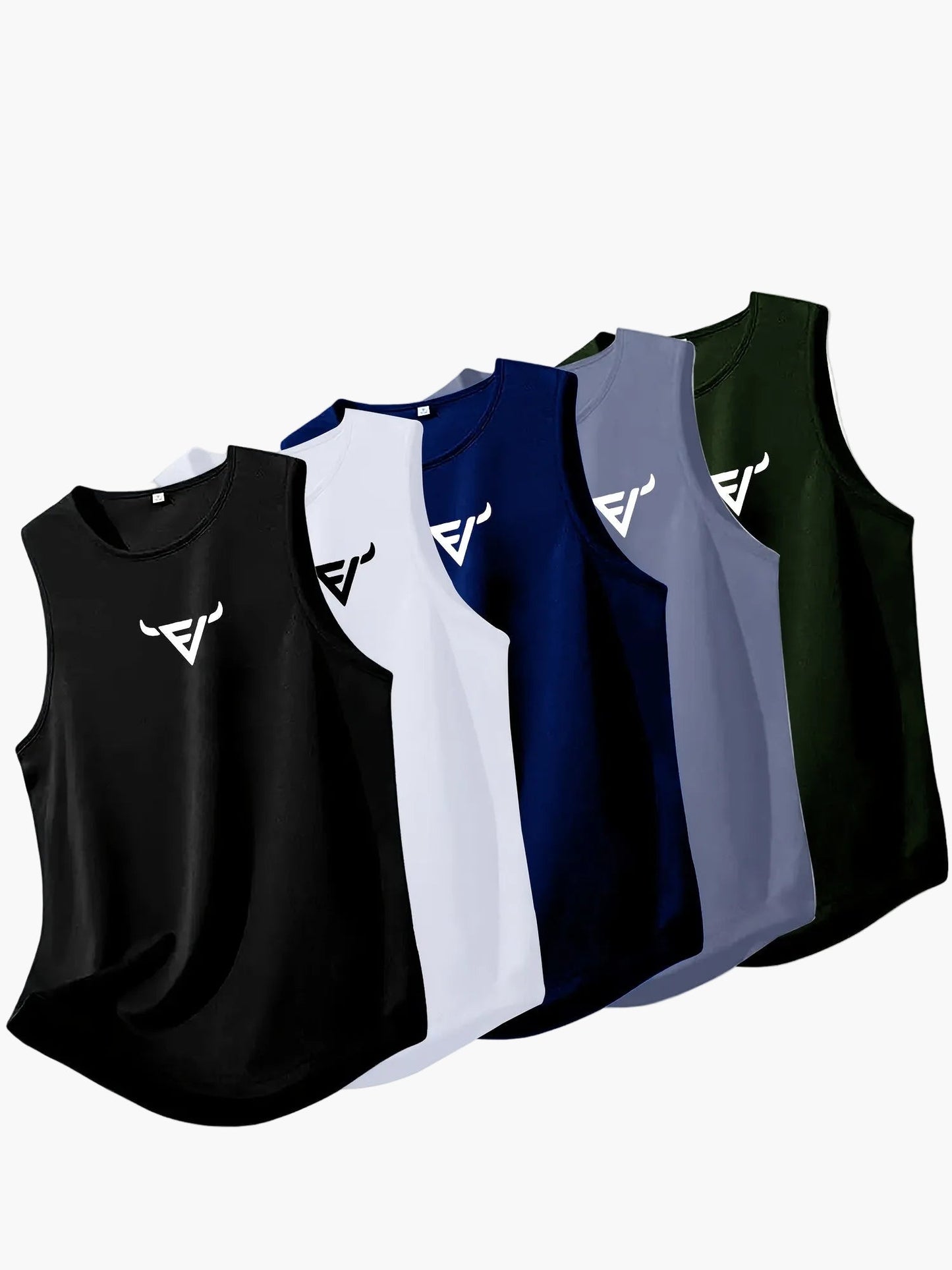 Men's athletic style sports tank top – pack of 5, sleeveless, ideal for training and fitness