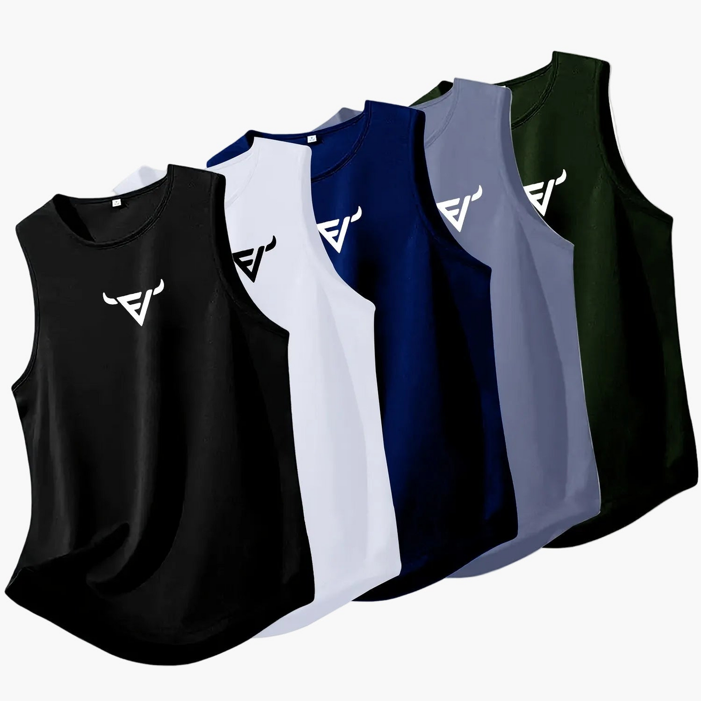 Men's athletic style sports tank top – pack of 5, sleeveless, ideal for training and fitness