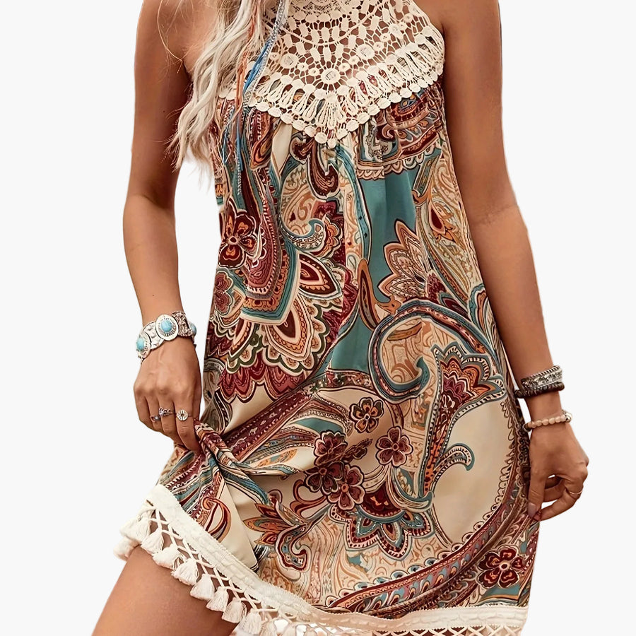 Robe d'été bohème chic pour femme à motifs cachemire, style décontracté et élégant