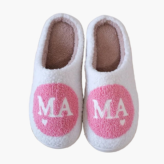 Indendørs hjemmesko til kvinder i hyggelig stil med MAMMA-motiv til afslapning derhjemme