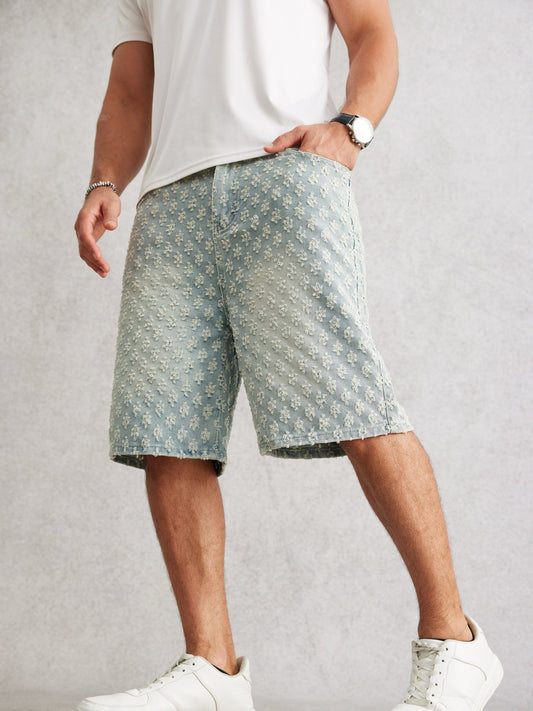 Bermuda homme style streetwear motif brodé – Short décontracté tendance urbain