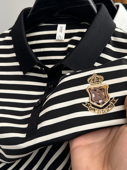 Polo homme élégant à rayures style chic et décontracté