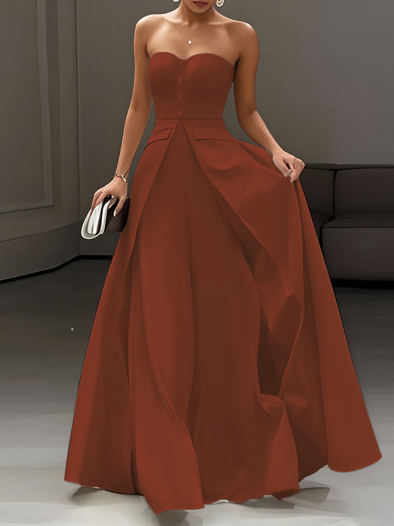 Abito da sera elegante donna bustier stile principessa per occasioni speciali