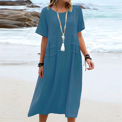 Robe d'été ample décontractée pour femme style bohème plage