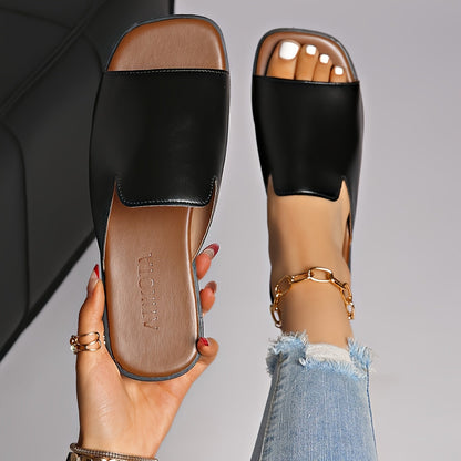 Damsandaler med fyrkantig tå, modern stil för vardagligt och elegant bruk