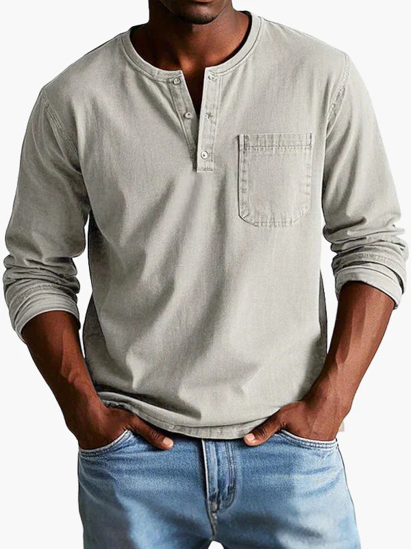 Herren-Henley-Hemd mit langen Ärmeln – Lässiger und eleganter Stil für alle Gelegenheiten