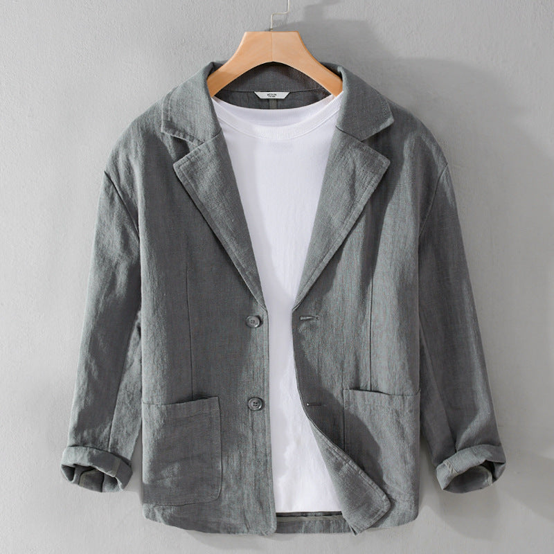 James – Chaqueta de Traje Casual de Manga Corta a Rayas