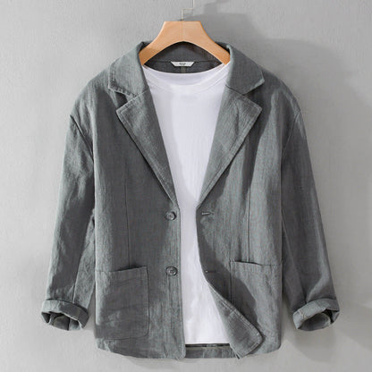 James – Chaqueta de Traje Casual de Manga Corta a Rayas