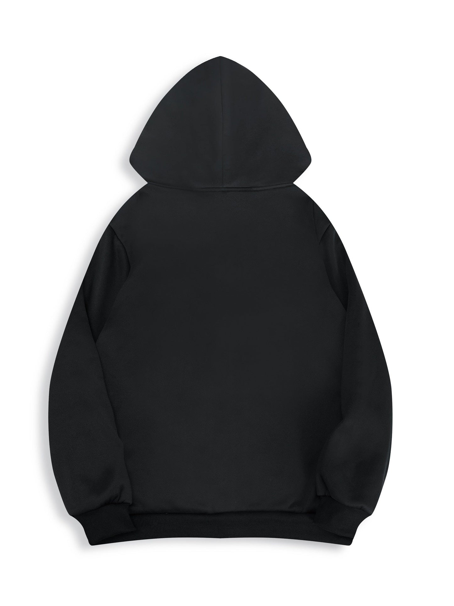 Sweat à capuche zippé noir avec motif tribal rouge manches longues