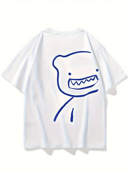 T-shirt décontracté oversize homme motif graphique ours style streetwear