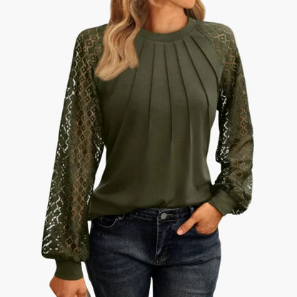 Haut élégant manches longues femme style chic décontracté pour bureau et sorties