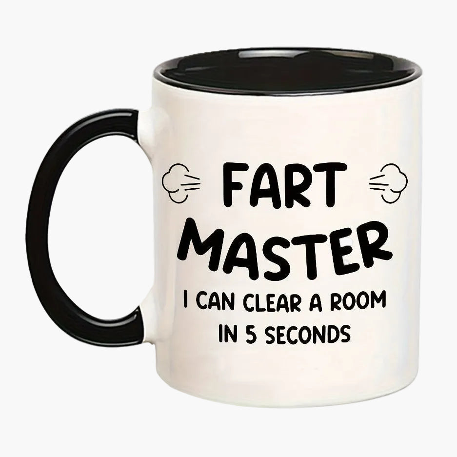 Taza humorística para hombre – Maestro de los pedos, taza de café divertida, regalo original para amante de las bromas