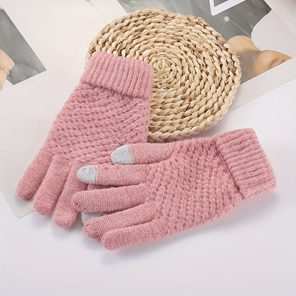 Gants tactiles tricotés pour écran d'hiver unisexe multicolores