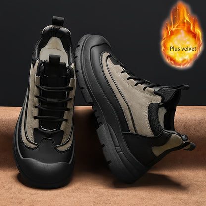 Baskets montantes style décontracté pour homme, bicolores, avec semelle épaisse