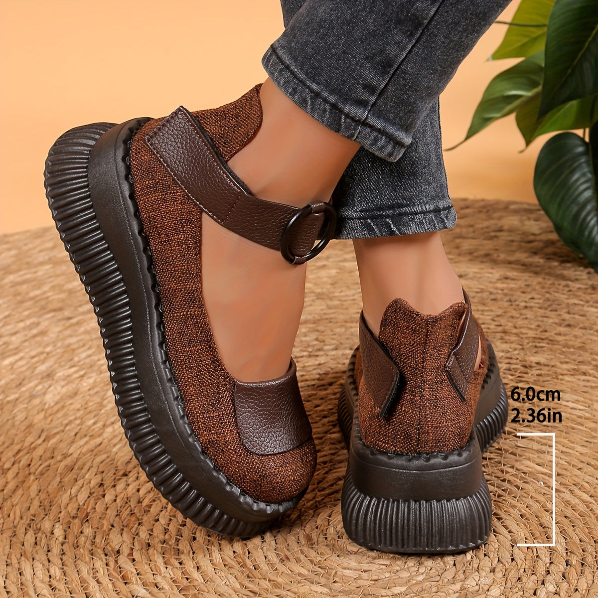 Chaussures bateau vintage pour femme à bout rond et bride boucle – Style décontracté