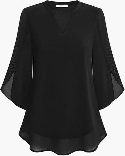 Elegant Women's Blouse with Batwing Sleeves, Casual for All Occasions