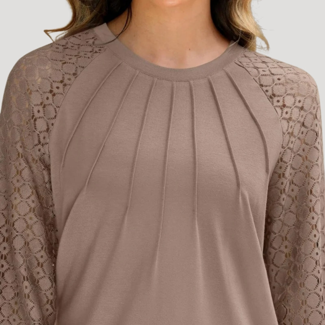 Haut élégant manches longues femme style chic décontracté pour bureau et sorties
