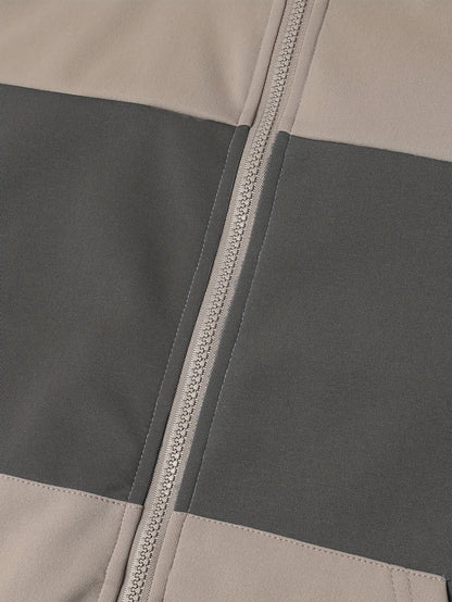 Sweat à capuche zippé bicolore pour homme avec poches latérales et cordon de serrage