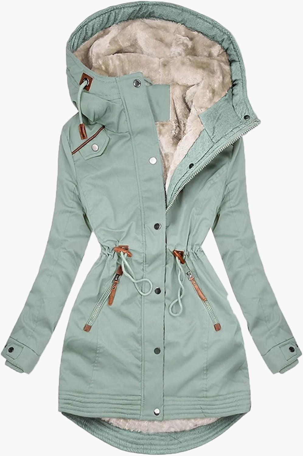 Damen-Parka mit Fleecefutter im urbanen Stil für Winter und Outdoor-Aktivitäten