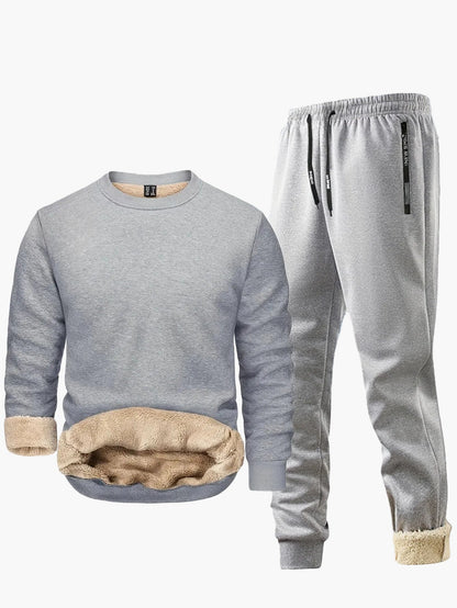 Completo tuta uomo stile casual caldo con interno in pile per autunno/inverno