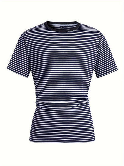 T-shirt à rayures horizontales homme style casual moderne manches courtes