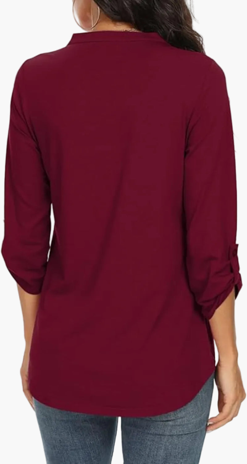 Elegant Women's Blouse with Batwing Sleeves, Casual for All Occasions