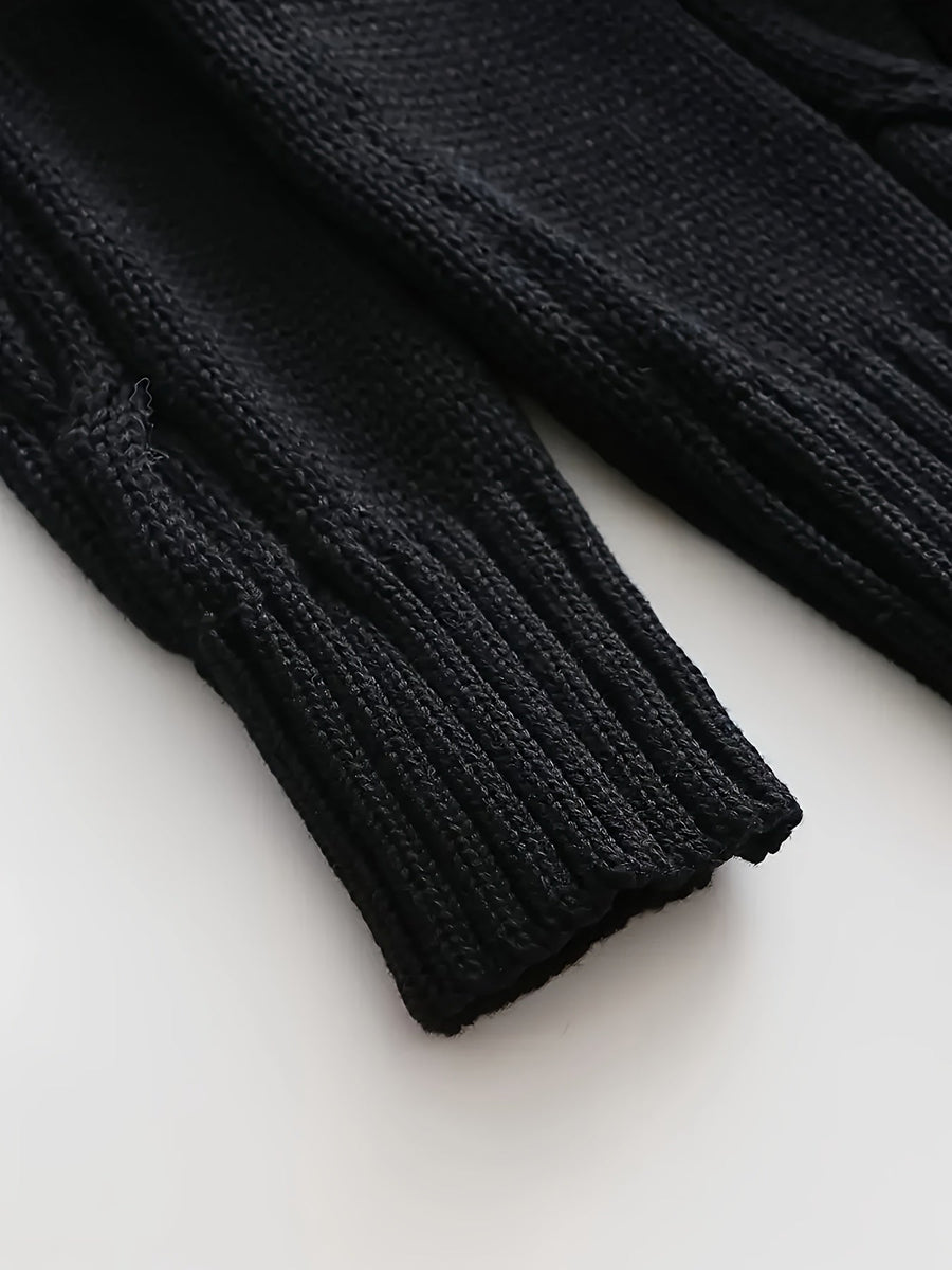 Herren-Cardigan aus Strick mit Schalkragen und Knöpfen