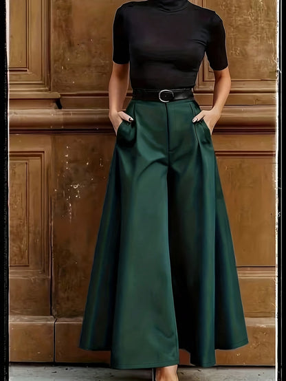 Weite Damenhose im eleganten Stil für formelle und alltägliche Anlässe  