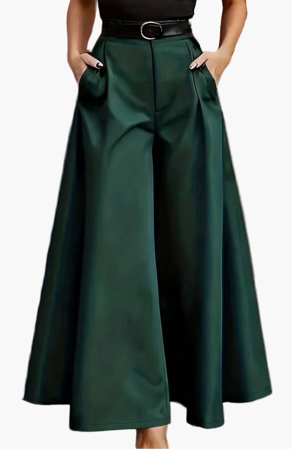 Pantalon large évasé femme style élégant soirée et bureau