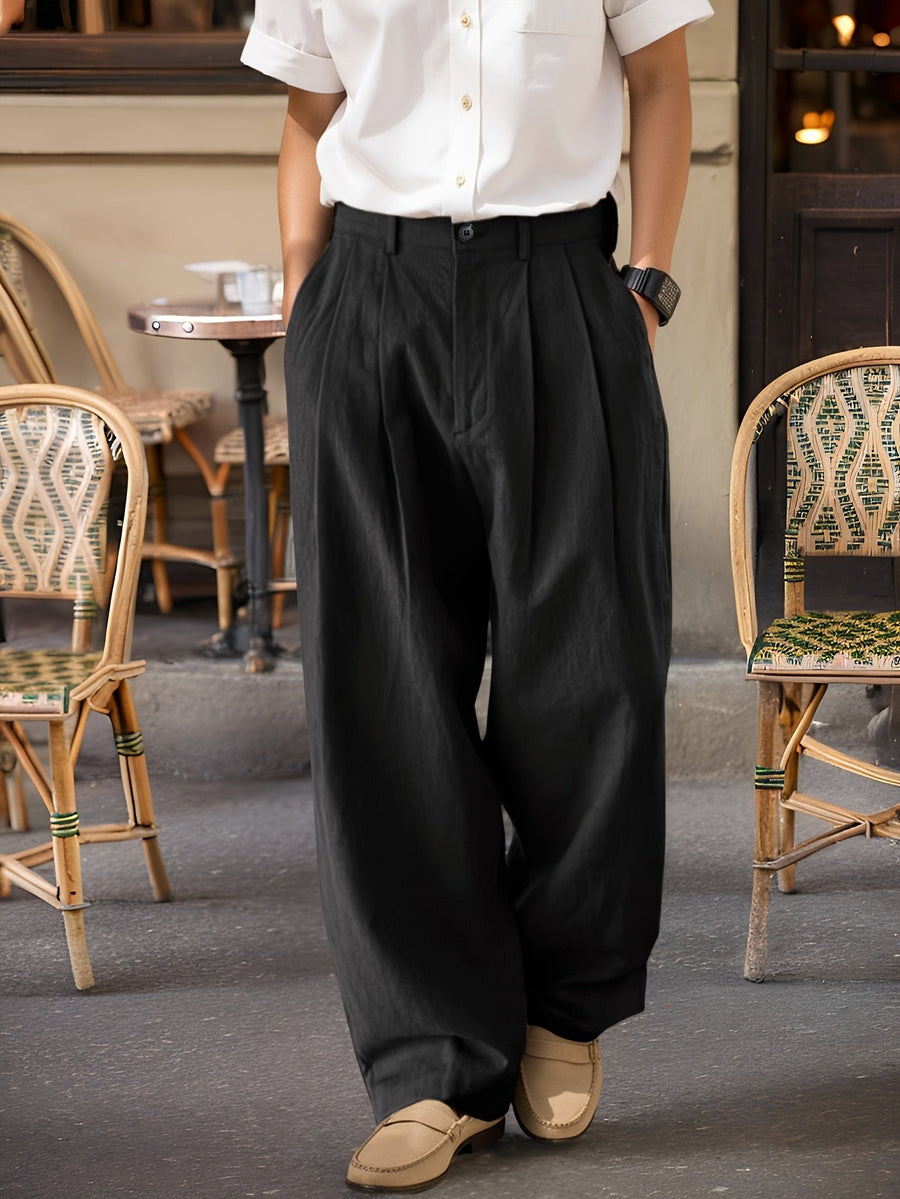 Pantalon large homme style vintage élégant pour look urbain moderne