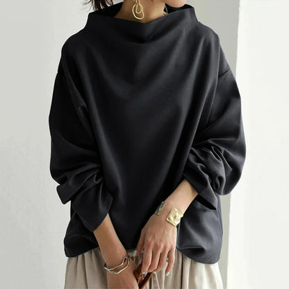 Damelangærmet oversized pullover i elegant stil til dagligt brug eller kontoret