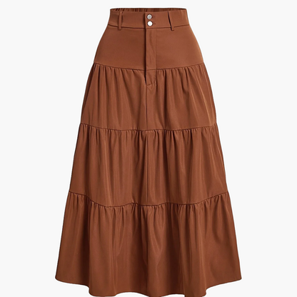 Długa spódnica damska z wysokim stanem w stylu boho, elegancka na wiosnę i lato
