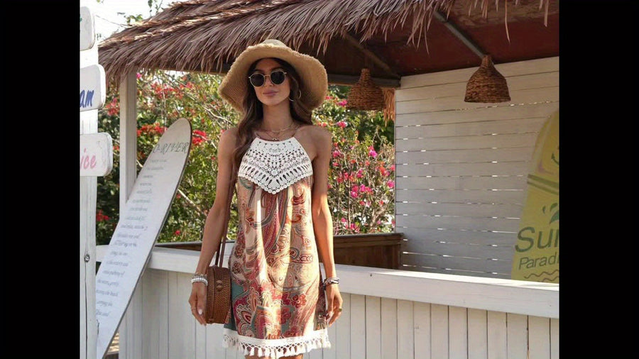 Robe d'été bohème chic pour femme à motifs cachemire, style décontracté et élégant