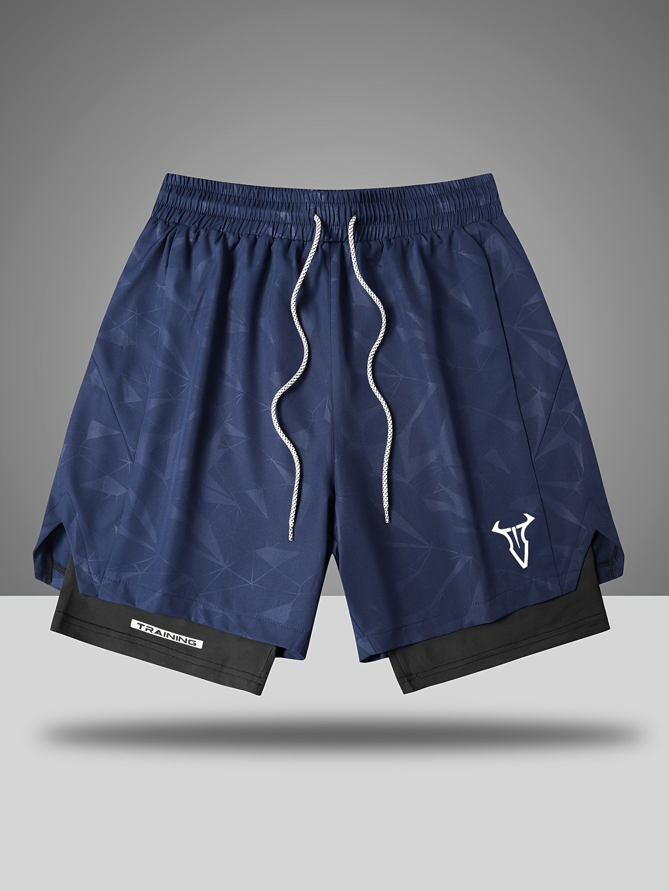 Short de sport homme entraînement double couche style moderne pour fitness et course à pied